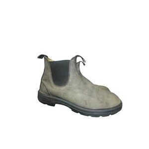 Blundstone Men's Gray Leather Chelsea Boots AU 9.5 US 10.5 Pull On Rubber Sole